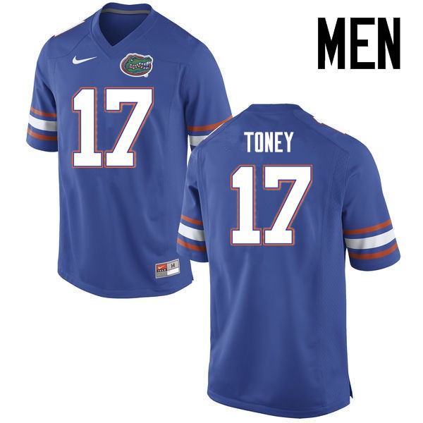 Florida Gators Men #17 Kadarius Toney College Football Jerseys Blue